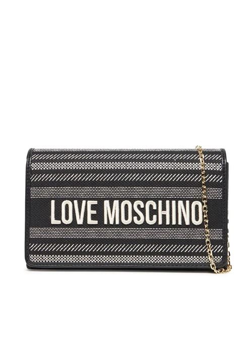 BORSA CANVAS NERO+PU NERO LOVE MOSCHINO | JC4241PP0MKO1/00A